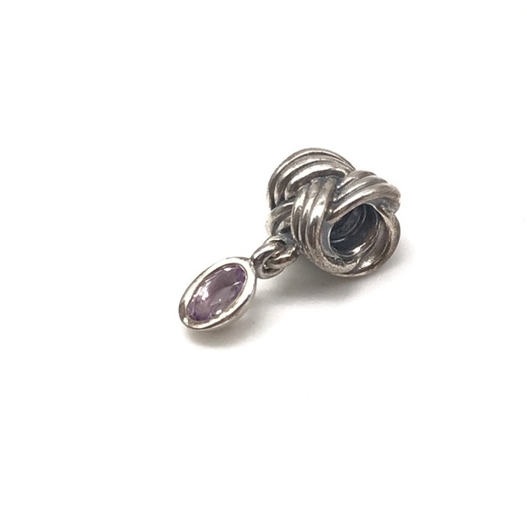 Pandora Purple Amethyst Tied Together Retired Charm - Picture 3 of 6